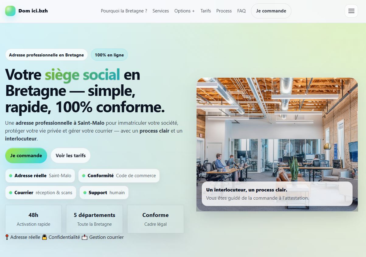Domicilier votre entreprise à Saint Malo